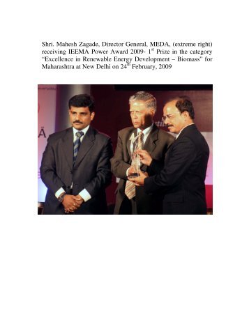 Shri. Mahesh Zagade, Director General, MEDA, (extreme right ...