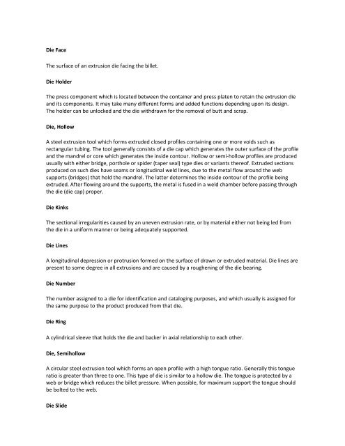 ALUMINUM GLOSSARY - Airoldi Metalli