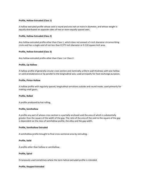 ALUMINUM GLOSSARY - Airoldi Metalli