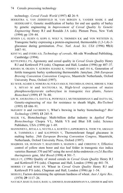 Cereals processing technology