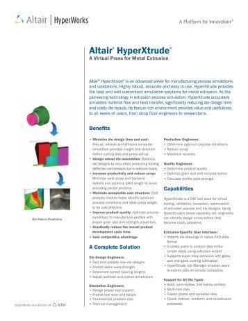 Altair® HyperXtrude® - HyperWorks