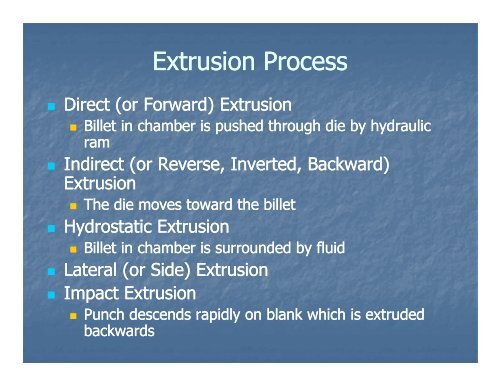 Ch15 Metal Extrusion And Drawing Processes