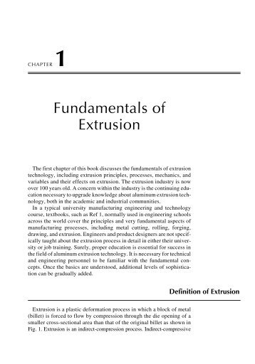 Fundamentals of Extrusion - ASM International