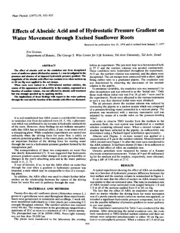 Effects of Abscisic Acid and of Hydrostatic Pressure Gradient on ...
