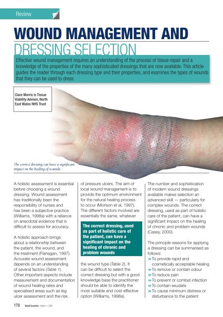 WOUND MANAGEMENT AND DRESSING SELECTION - Wounds UK