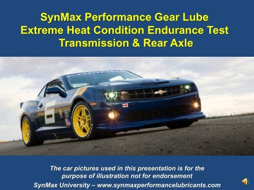 SynMax Performance Gear Lube Extreme Heat Condition ...