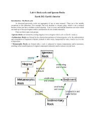 Lab 4: Rock-cycle and Igneous Rocks Earth 202: Earth's Interior