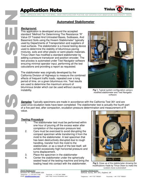 Automated Stabilometer - Tinius Olsen