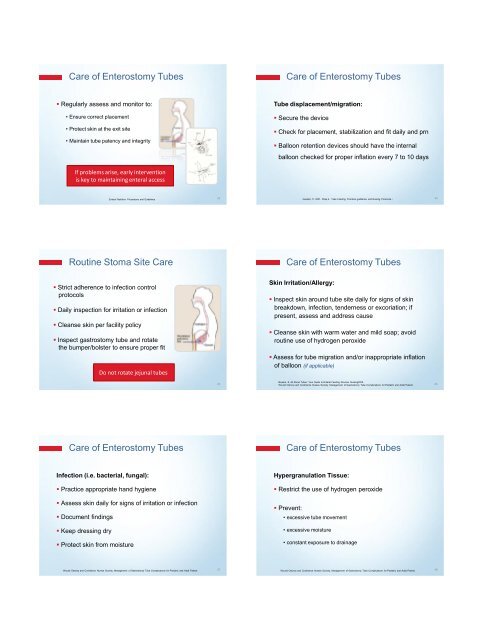 The Selection and Care of Enteral Feeding Tubes