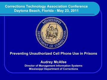 Preventing Unauthorized Cell Phone Use in Prisons Audrey McAfee ...