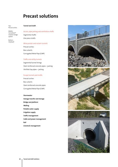 Tunnel and shaft solutions brochure - Humes