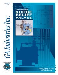 Surge Relief Valves for Water - GA Industries