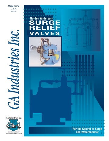 Surge Relief Valves for Water - GA Industries