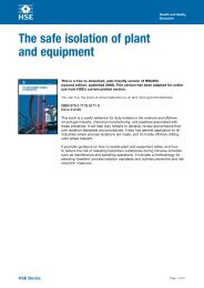 The safe isolation of plant and equipment (HSG253) - Health and ...