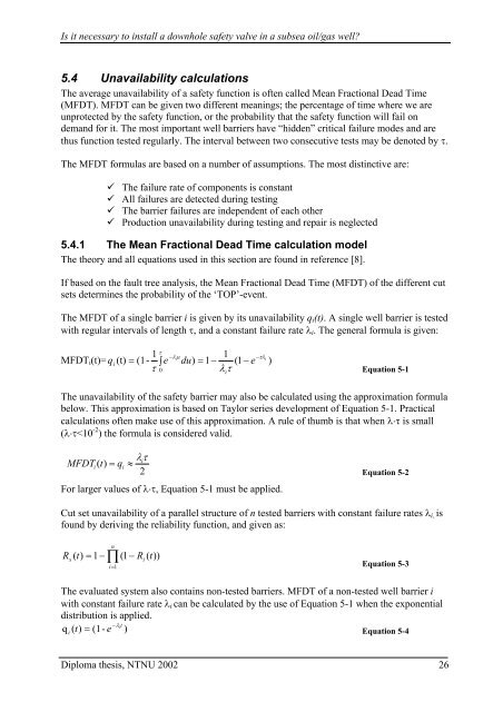 Is it necessary to install a downhole safety valve in a subsea ... - NTNU