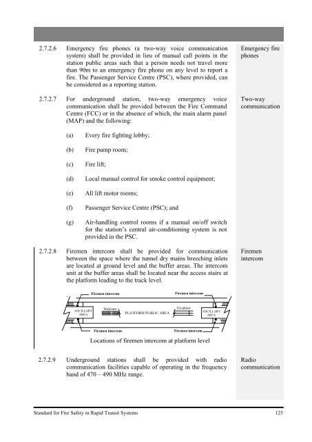 Standard for Fire Safety in Rapid Transit Systems - Singapore Civil ...