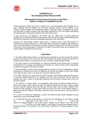 TREASURY CODE VOL- II FORM MPTC 83 Page 1 ... - Mptreasury.org