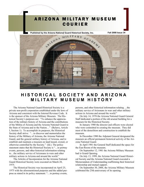 arizona military museum courier - Department of Emergency ...