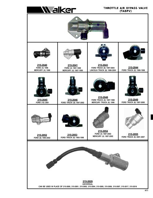 Throttle Air Bypass Valve TABPV - Walker Products