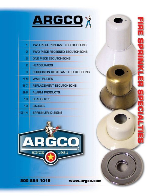 fire sprinkler specialties catalog - Argco