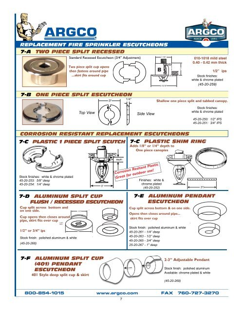 fire sprinkler specialties catalog - Argco