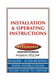installation & operating instructions - Jetmaster