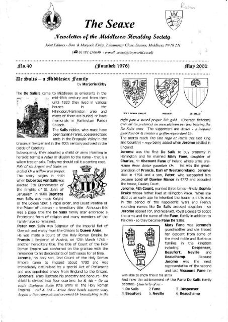 The Seaxe - Middlesex Heraldry Society