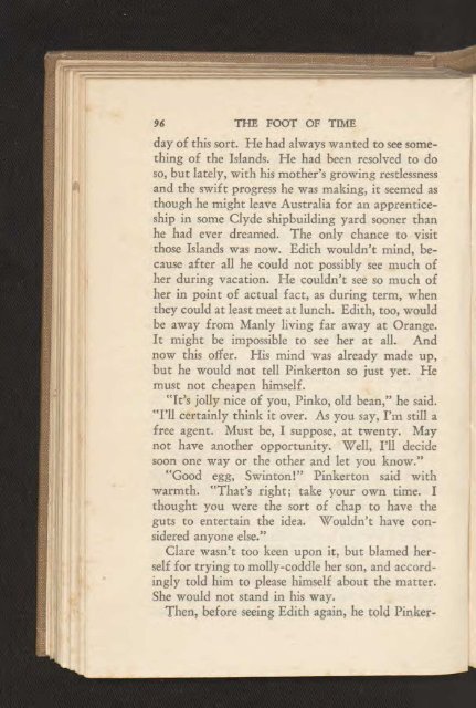 The Foot of Time: A Novel of Australia and the South Seas: (1933)