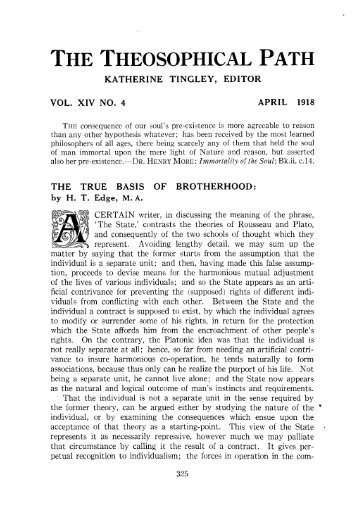 Number 4 — April 1918 - The Theosophical Society
