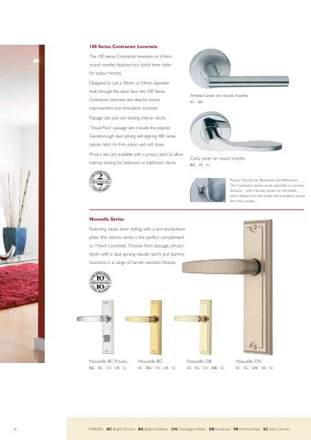 Gainsborough Contractor 100 Nouvelle (PDF) - Door Hardware ...