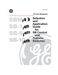 SBM SB-1 SB-9 SB-10 - GE Industrial Systems