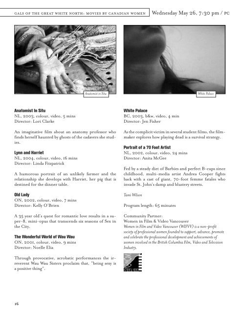 2004 Program Guide - DOXA Documentary Film Festival