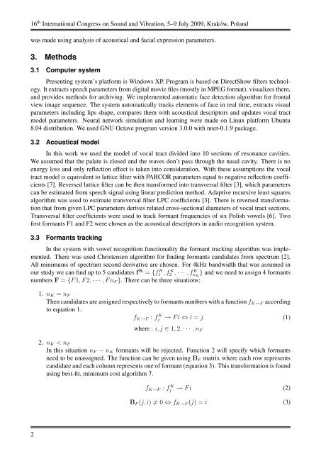 Pietruch R., Grzanka A., Konopka W.: Vowels recognition