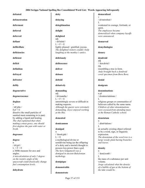 2004 Scripps National Spelling Bee Consolidated ... - Project Read