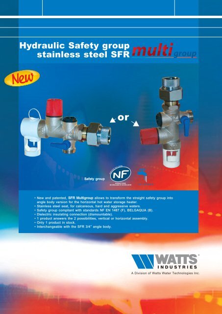 Hydraulic Safety group stainless steel SFR - Watts Industries