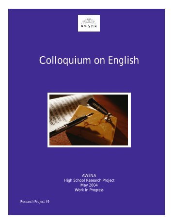 Colloquium on English - Research Institute for Waldorf Education