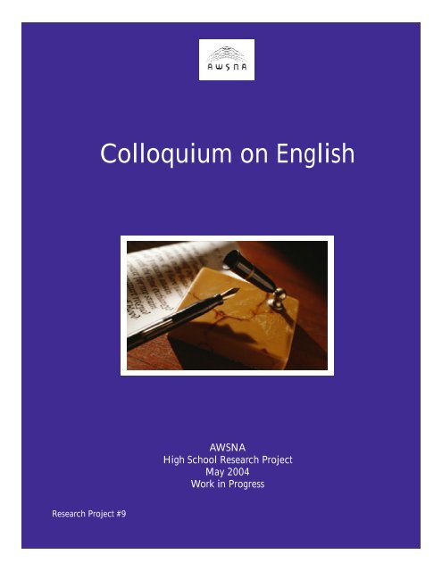 Colloquium on English - Research Institute for Waldorf Education
