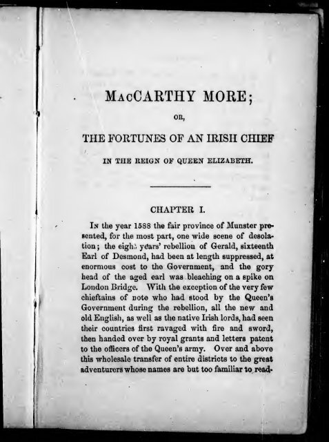 MacCarthy more, or, The fortunes of an Irish chief in the reign of ...