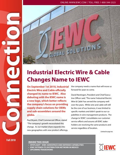 Industrial Electric Wire & Cable Changes Name to IEWC