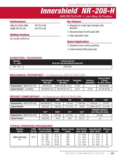 Consumeables Catalog - Lincoln Electric