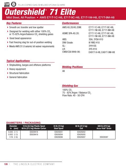 Consumeables Catalog - Lincoln Electric