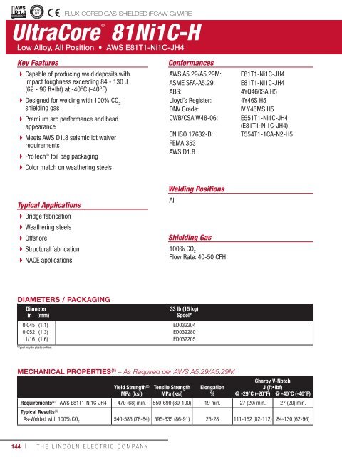 Consumeables Catalog - Lincoln Electric