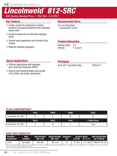 Consumeables Catalog - Lincoln Electric