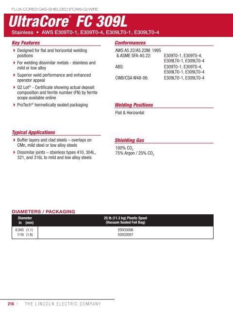 Consumeables Catalog - Lincoln Electric