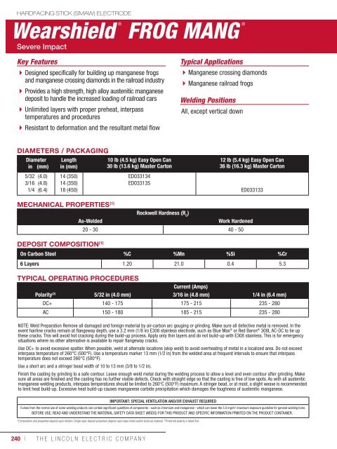 Consumeables Catalog - Lincoln Electric