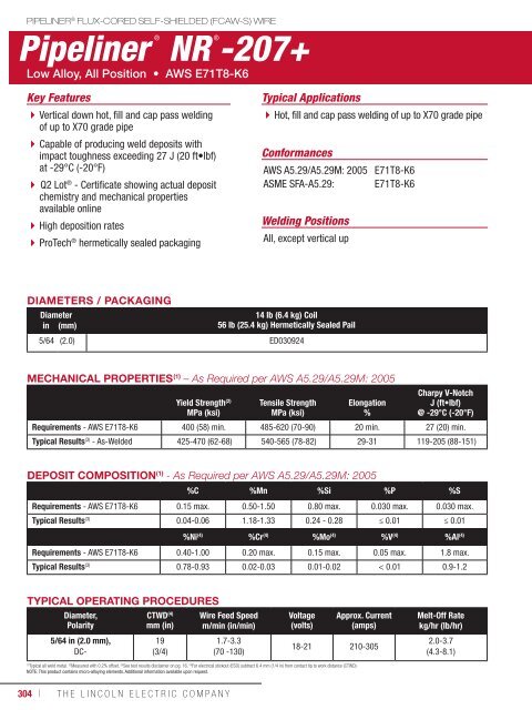 Consumeables Catalog - Lincoln Electric