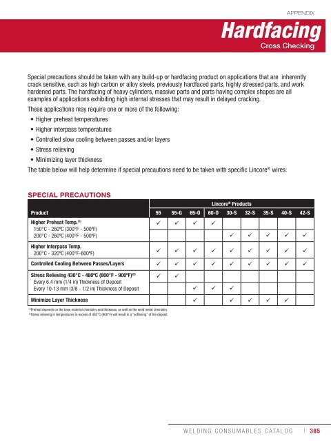 Consumeables Catalog - Lincoln Electric