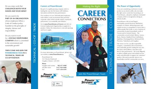 Making the Right Career Connections brochure - PowerStream