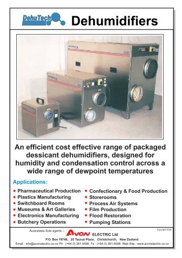 E:\PDF Files\DEHUMIDIFICATION - CALOREX ... - Avon Electric