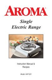 AHP-301 Single Electric Range -- Instruction Manual - Aroma ...